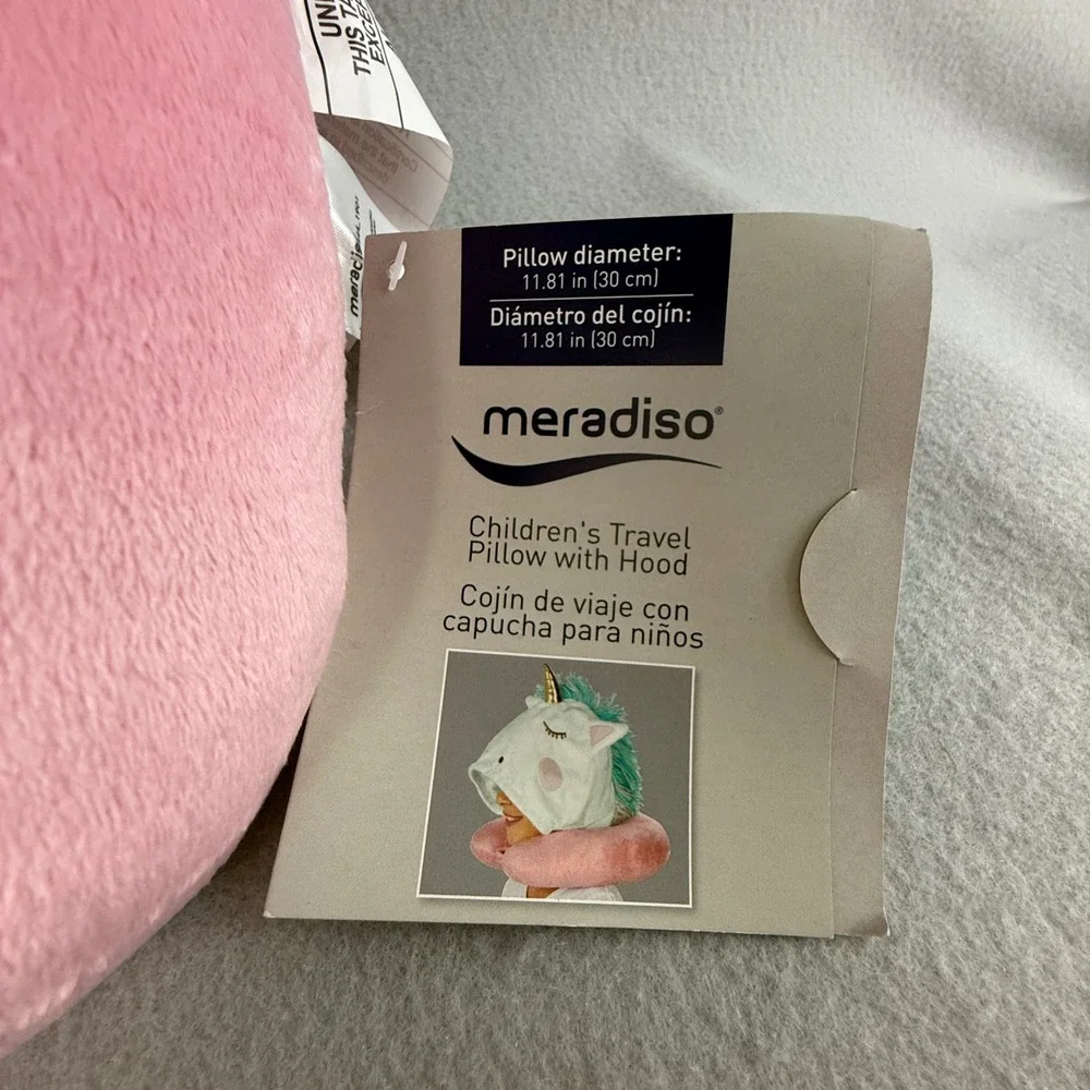 Meradiso Kids Unicorn Travel Neck Pillow with Hood Snap Closure Ages‎ 8-14 Years